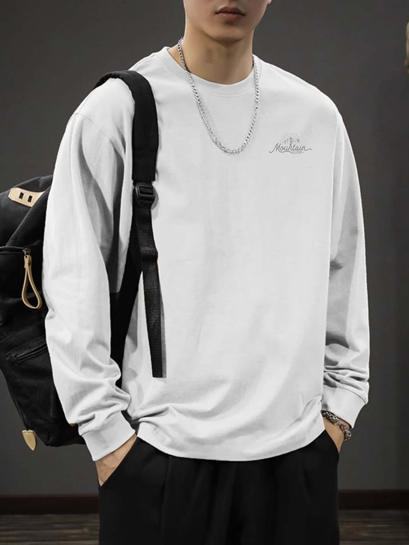 100 COTTONMen Crew Neck Long S - Undershirt Crew Neck review and price