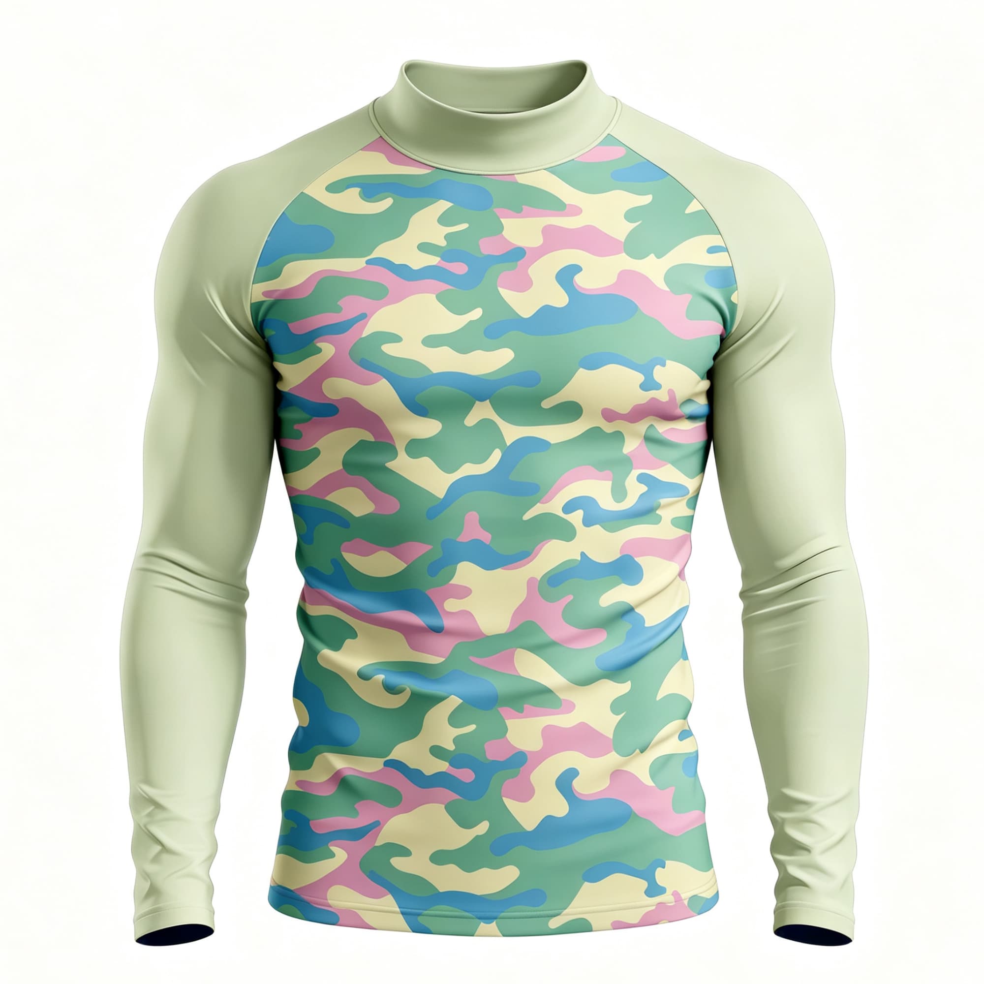 Men Pastel Camouflage Print Mo - Base Layer Top review and price