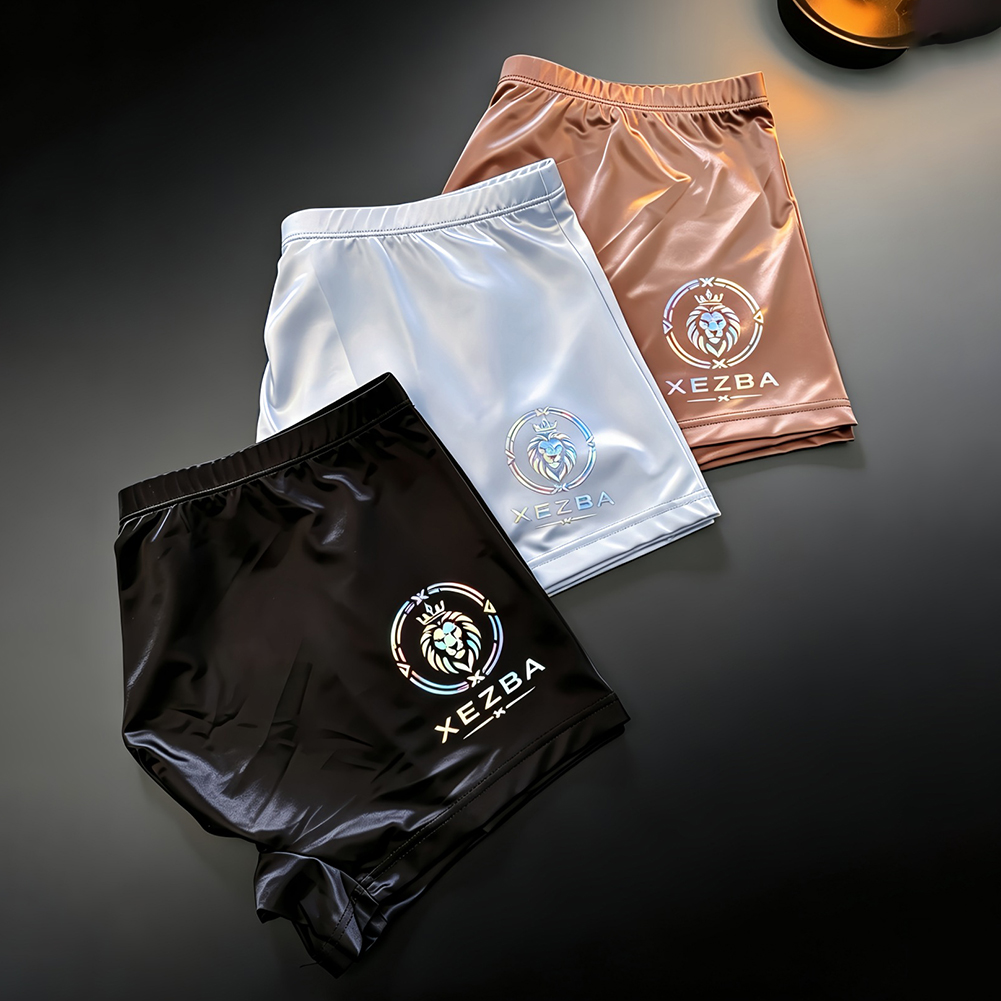 Men Glossy Ice Silk Boxer Shor - Long Leg Trunk Men review and price
