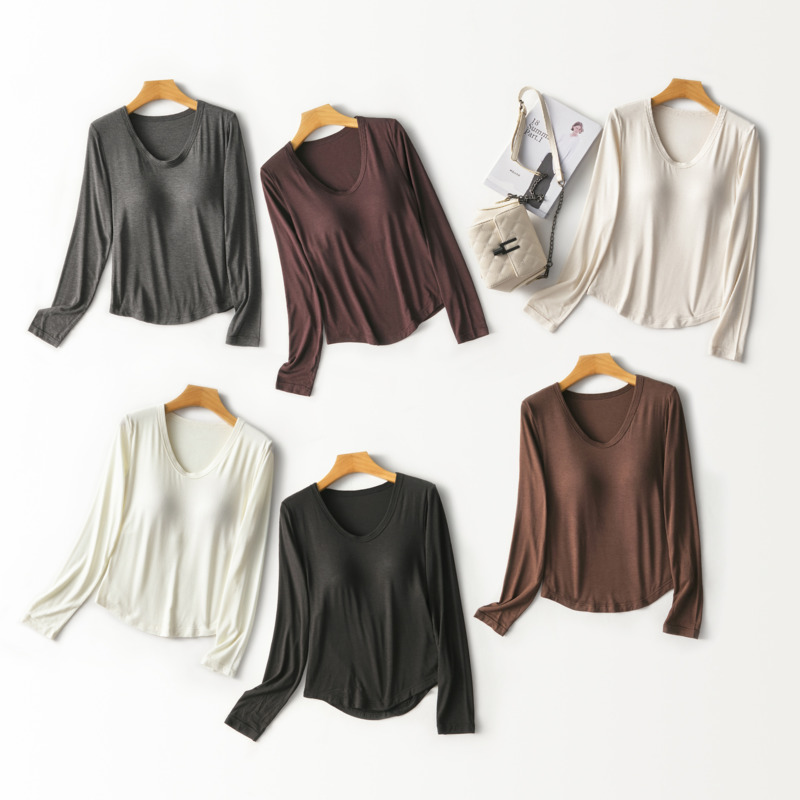 Women U‑Neck Long Sleeve Top B - Base Layer Top review and price