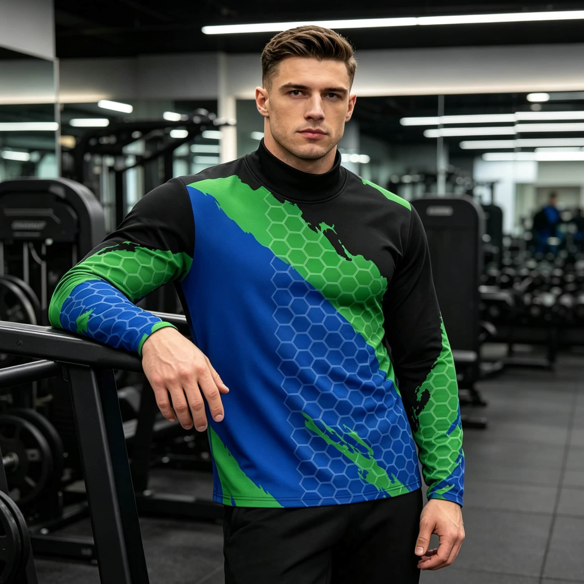 Men Contrast Color Honeycomb T - Base Layer Top review and price