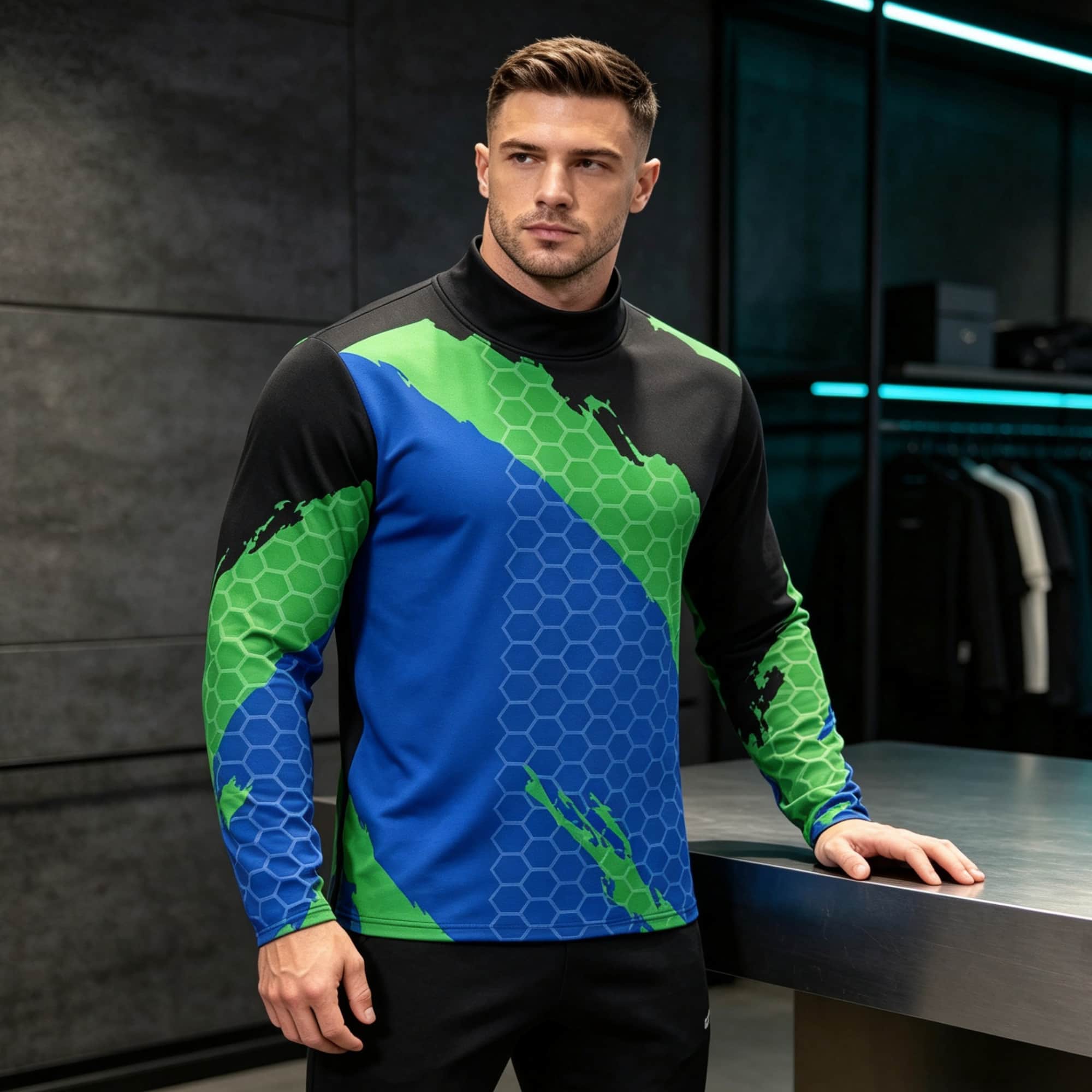 Men Contrast Color Honeycomb T - Base Layer Top review and price