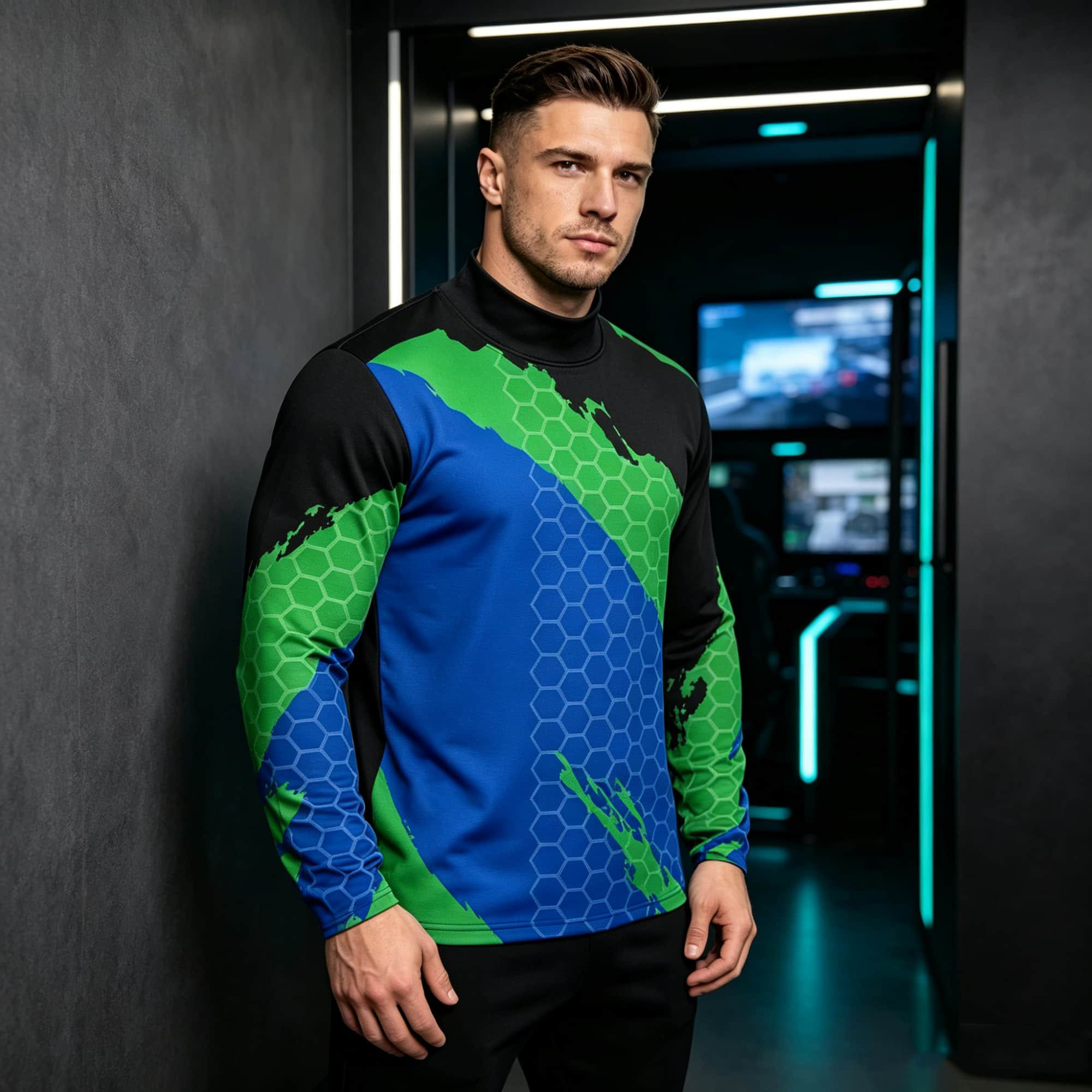 Men Contrast Color Honeycomb T - Base Layer Top review and price